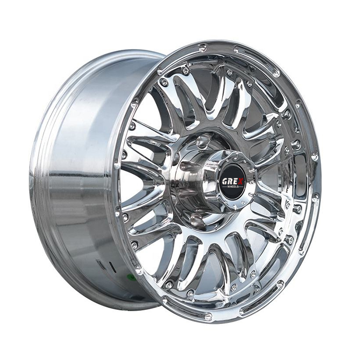 Chrome Plated 17-Inch Large Load Alloy Rims 106.1 ET 12 PCD Caravaning Wheels for Pickup Truck Off-Road 