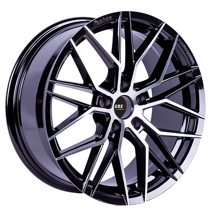 17 Inch 5 Split Spoke Alloy Car Wheels 7.0J ET38 PCD 5X113.1 Black Finish Wheel Rims for FitSaloon